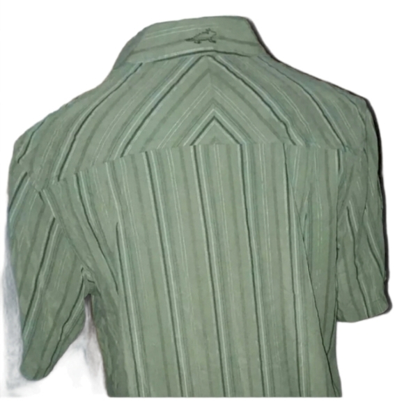 Horny Toad Button Shirt Sleeve Dress Down Plaid green brown checked outdoor man - Picture 6 of 7